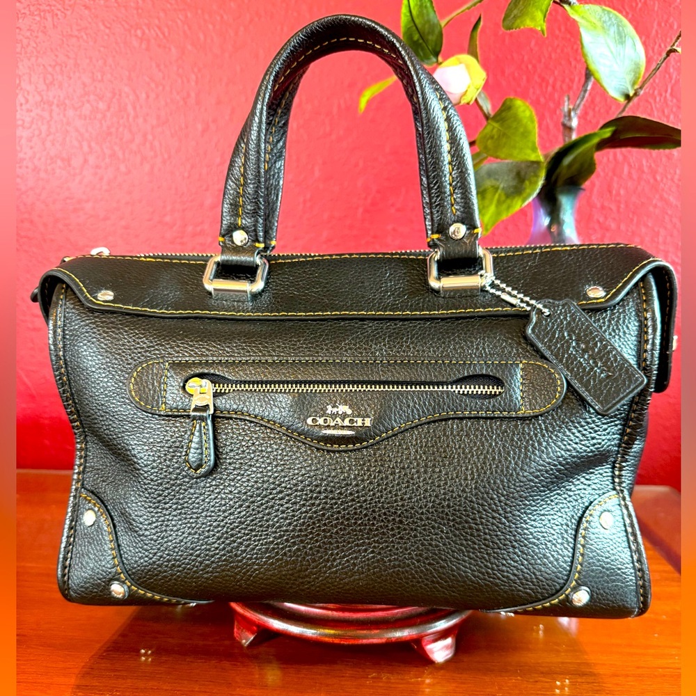 Coach Millie Black Leather Satchel
